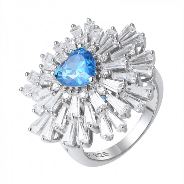  1.5ct Обручальное кольцо из стерлингового серебра с неоновым апатитом, имитация драгоценного камня, родия 