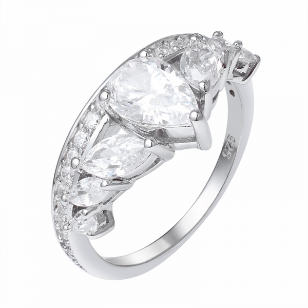 Оптовая кольцо из стерлингового серебра с короной из белого кубического циркония 