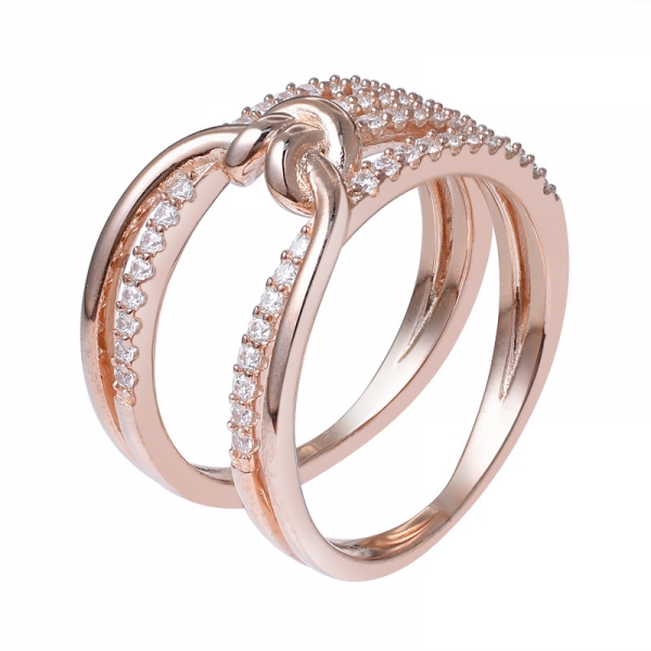 обручальное кольцо из стерлингового серебра с покрытием из розового золота оптом женщины 