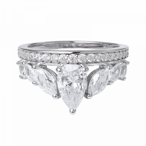 Оптовая кольцо из стерлингового серебра с короной из белого кубического циркония 