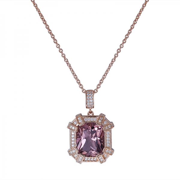 свадебный драгоценный камень серебряный фиолетовый аметист кулон ожерелье комплект ювелирных изделий 