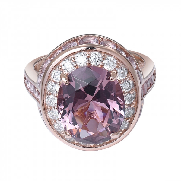 овальный морганит с имитацией розового золота 925 обручальное кольцо из стерлингового серебра 