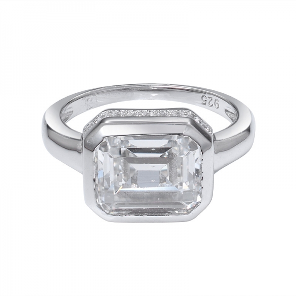 бриллиант g цвет фианит изумруд огранки 925 обручальное кольцо из стерлингового серебра 