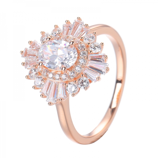 5 * 7 мм овальной огранки имитация cz-бриллианта твердое 18-каратное розовое золото с бриллиантами в стиле ар-деко Halo антикварные кольца обещания 