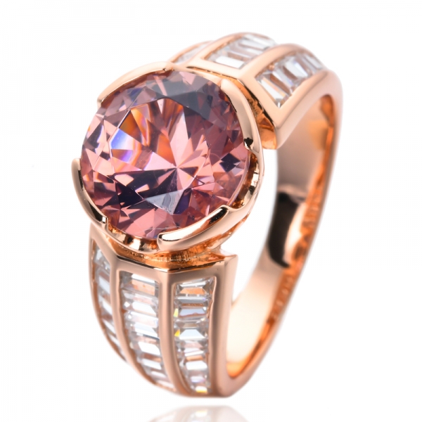 10 мм морганит круглой огранки & Diamond Ladies Swirl Split Shank Свадебное обручальное кольцо 