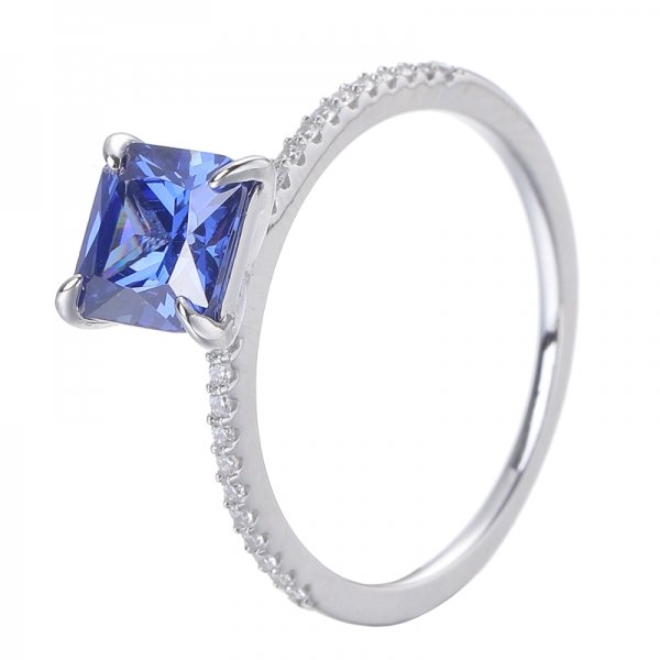 Обручальные кольца для женщин с голубыми танзанитными бриллиантами 