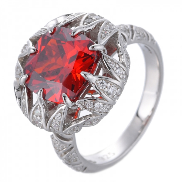 Женское коктейльное обручальное кольцо из стерлингового серебра 925 пробы с рубином 