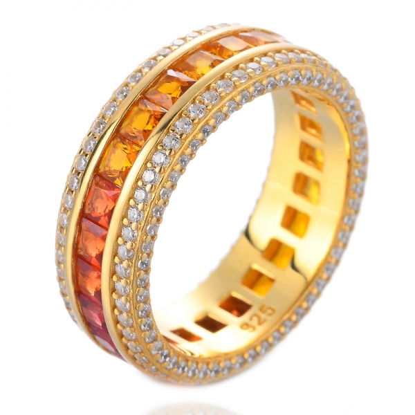 обручальное кольцо с радужным квадратом и цирконом, красочное штабелируемое кольцо вечности 