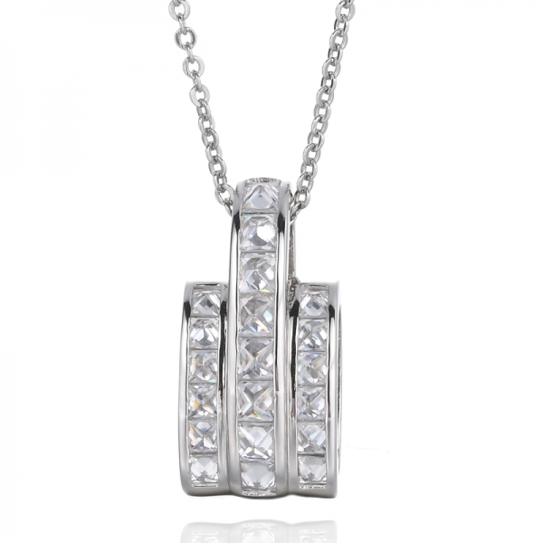 женщины's радужный кристалл горный хрусталь квадратный кулон принцесса бар ожерелье
 