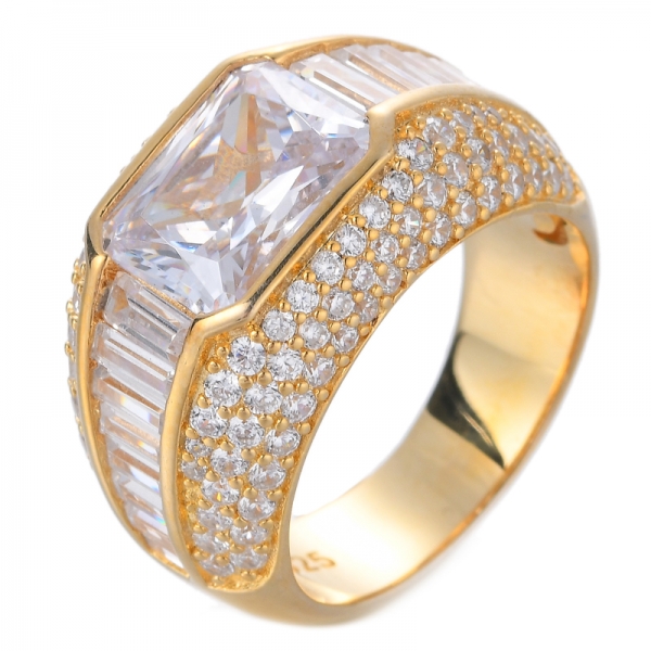 Кольцо из стерлингового серебра 925 пробы, обручальное кольцо принцессы и багета с кубическим цирконием
 