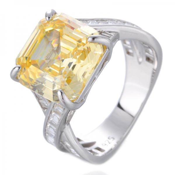 Кольцо из стерлингового серебра 925 пробы с пасьянсом AAA, желтым кубическим цирконием, твист, крест-накрест, бесконечность, обручальное кольцо
 
