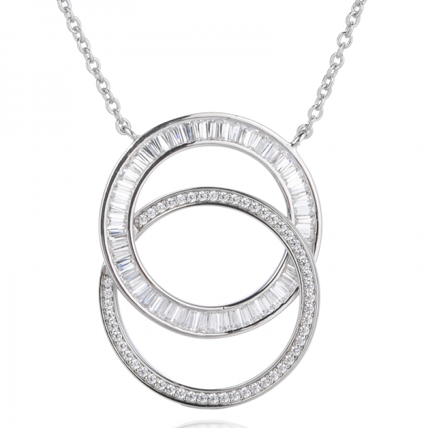 Ожерелье вечности из стерлингового серебра с радужным синтетическим сапфиром
 