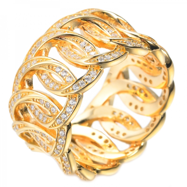 925 Cross Line Eternity Ring Покрытие из розового золота поверх стерлингового серебра
 