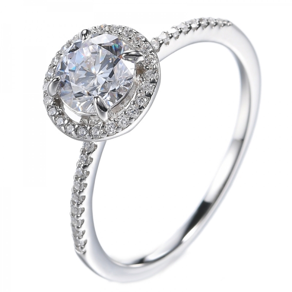 Элегантное обручальное кольцо с имитацией бриллианта 4/5CTW круглой огранки Halo
 