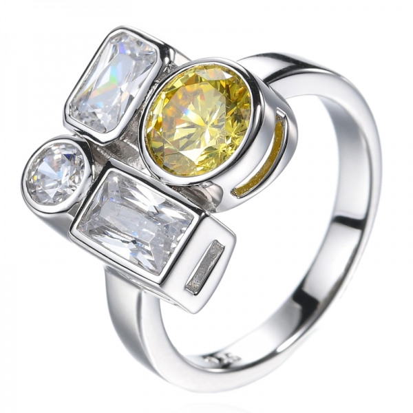 Помолвочное обручальное кольцо из желтого золота с красочным драгоценным камнем огранки 
