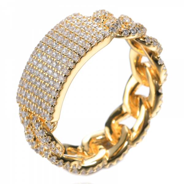 Обручальное кольцо Barzel из стерлингового серебра 18-каратного желтого золота с широкой полосой
 
