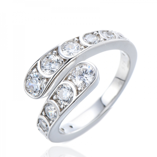 Новейший дизайн 925 Silver Rose Gold Clear CZ Обручальное кольцо
 