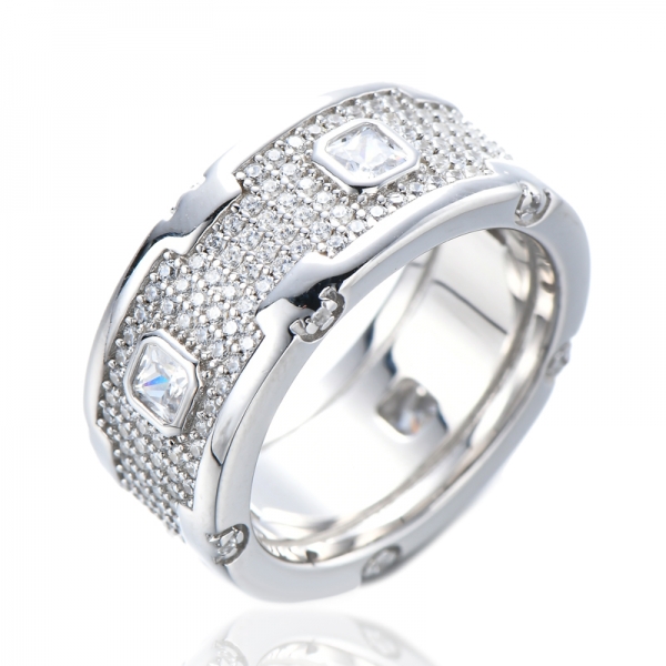 Кольцо из стерлингового серебра 925 пробы с кубическим цирконием 3 мм огранки «принцесса» 