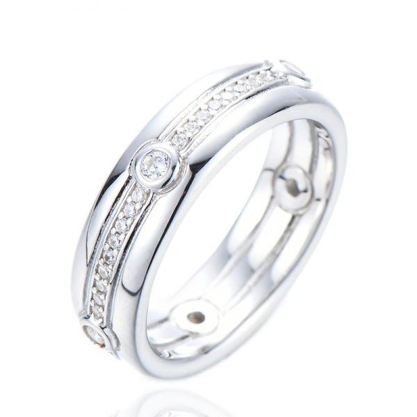 Великолепное двухцветное кольцо с покрытием из белого золота и розового золота с кубическим цирконием 