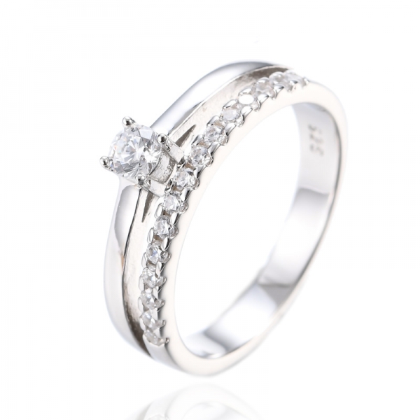 Маленькое круглое каменное обручальное кольцо Promise Love Zircon 